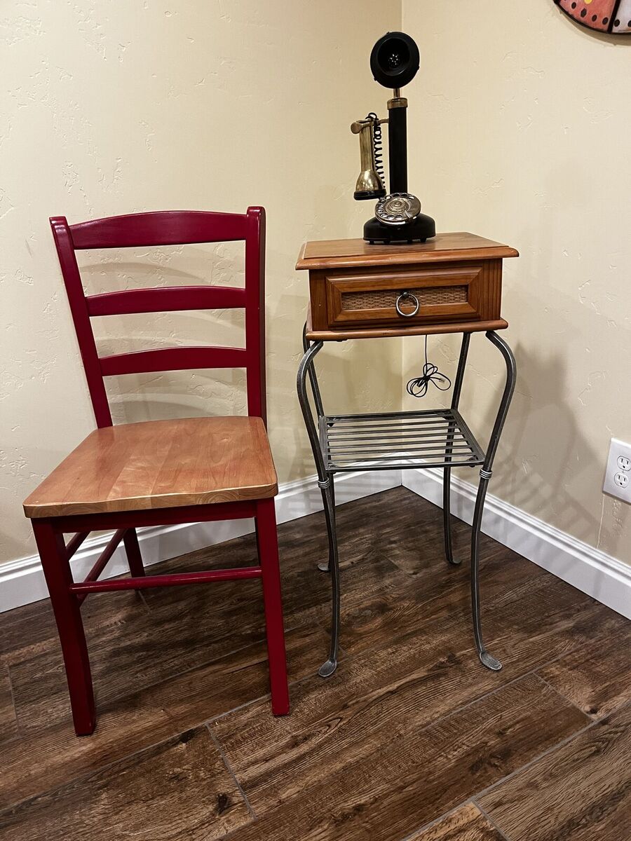 Chair Table and Old Style Phone