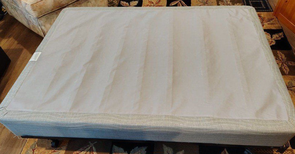 Full Size Metal Bed Frame with Caster Wheels and Box Spring