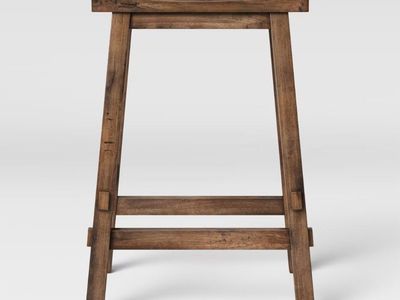 Halifax 23.81" Farmhouse Wood Counter Height Barstool with Footrest - Threshold