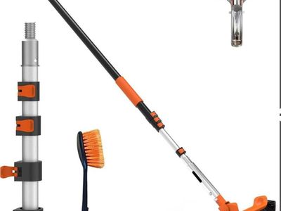 NEW 5ft-20ft Telescoping Pole Pool & Window Cleaning, with Brushes.