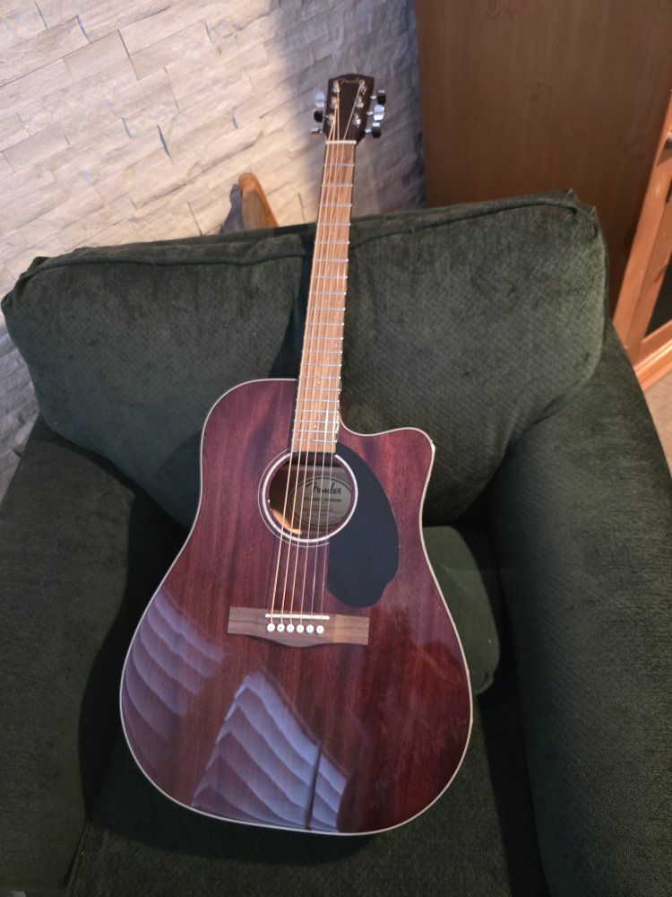 Fender CD-60SCE Dreadnought Acoustic-Electric Guitar - All Solid Mahogany - Natural Gloss Finish w/ Fishman Preamp