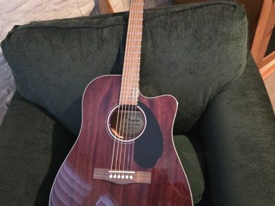 Fender CD-60SCE Dreadnought Acoustic-Electric Guitar - All Solid Mahogany - Natural Gloss Finish w/ Fishman Preamp