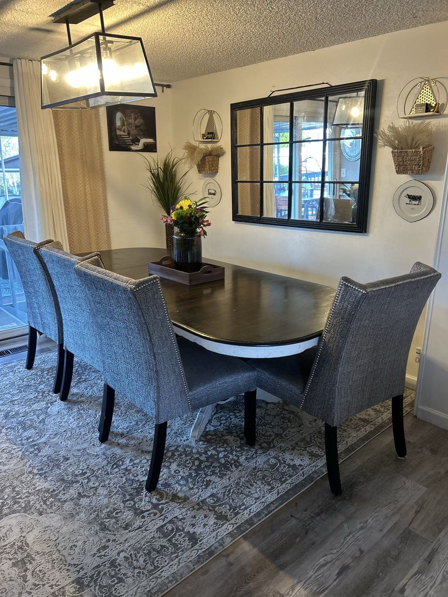 Solid Wood Dining Table, Chairs, Bench