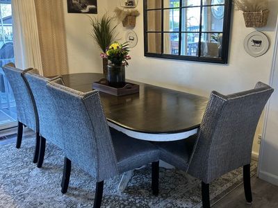 Solid Wood Dining Table, Chairs, Bench