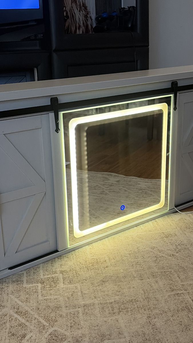 Antique White LED Bathroom Wall Cabinet