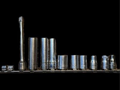 Craftsman USA 1/4 in. SAE Metric Socket Set Extension with Organizer Rail