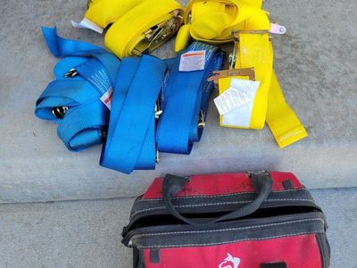 6 E track ratchet straps and husky bag