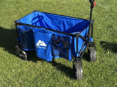 Ozark Trail Blue Folding Camp Wagon with All-Terrain Wheels - Excellent Condition