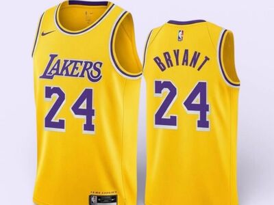Kobe Bryant #24 | L & XL | LA Lakers Gold Jerseys