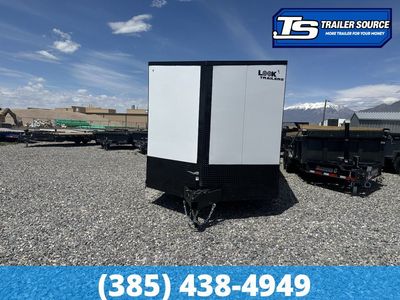8.5x28 Look Element SE Enclosed Cargo Trailer - 7'0" Interior - 3.5K GVWR - .080 PolyCor, Alloy Wheels, Black Out Package, Rear