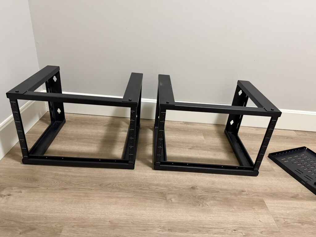 2 NavePoint 6U Wallmount Open Frame Racks