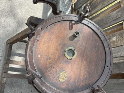 ANTIQUE WOODEN BUTTER CHURN — COMPLETE WITH ORIGINAL STAND