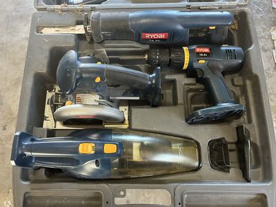 Ryobi 18V ONE+ Cordless Power Tool Combo Kit - Drill, Saw, Sander, Vacuum, Light w/ Case