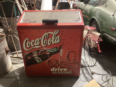 Coke cooler man cave