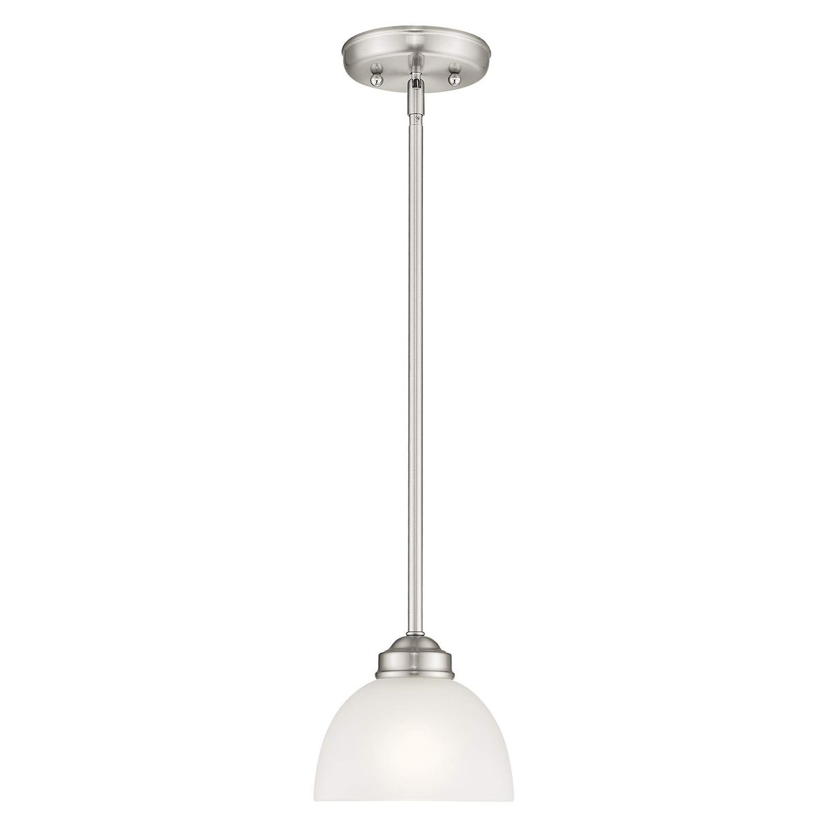 Unbranded Satin Nickel Mini Pendant Light with Frosted Glass Shade - New in Box