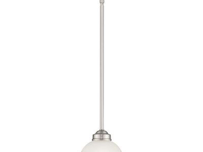 Unbranded Satin Nickel Mini Pendant Light with Frosted Glass Shade - New in Box