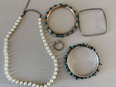 Costume Jewelry Turquoise Bracelets Necklace Ring