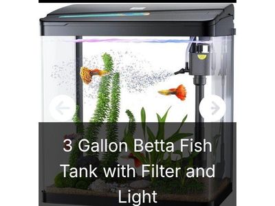 3 Gallon Fish Tank with filter and light (NEW)
