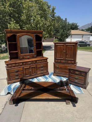 Solid Wood! Large Bedroom Set Dressers BED-FRAME SOLD!!!