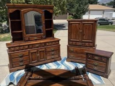 Solid Wood! Large Bedroom Set Dressers BED-FRAME SOLD!!!