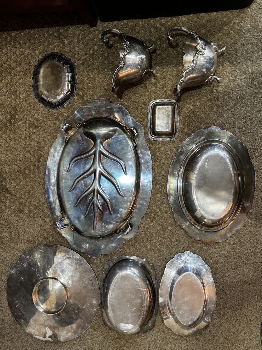Lot of Silver Plated Trays And Dishes