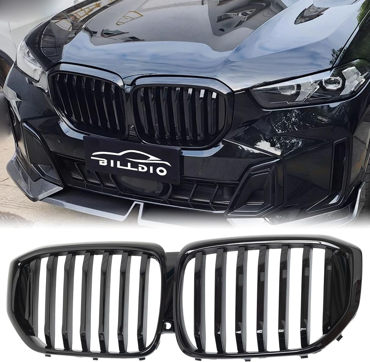 2024-2026 BMW X5 Gloss Black Front Kidney Grille