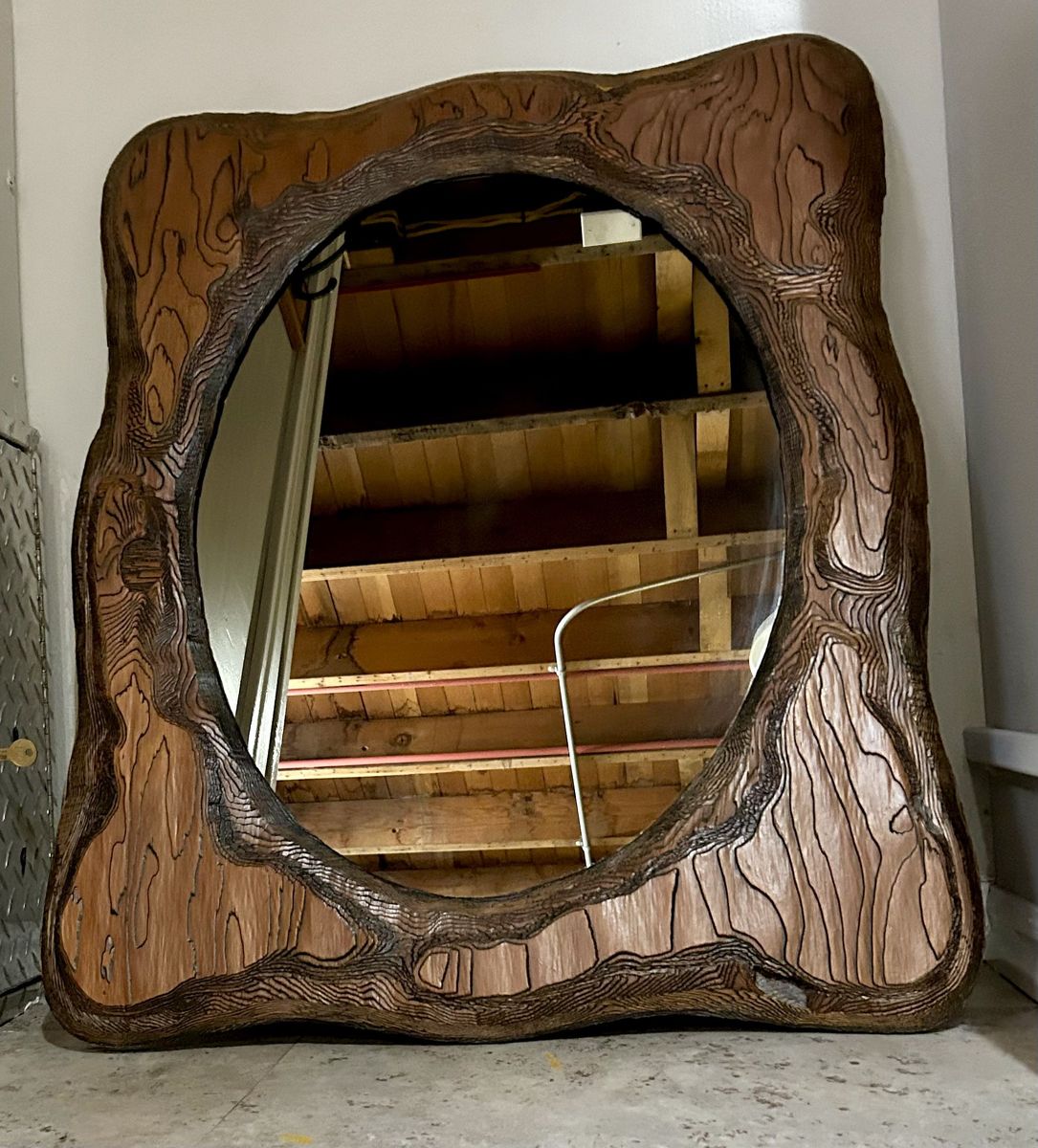 Rustic Wood Framed Mirror