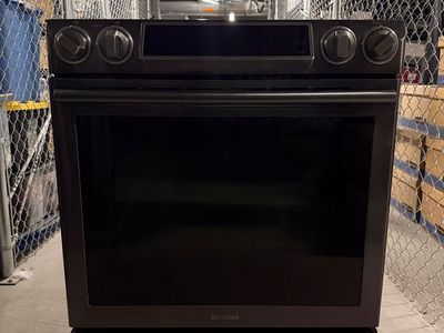 Samsung Electric Slide-In Range in Black Stainless Steel