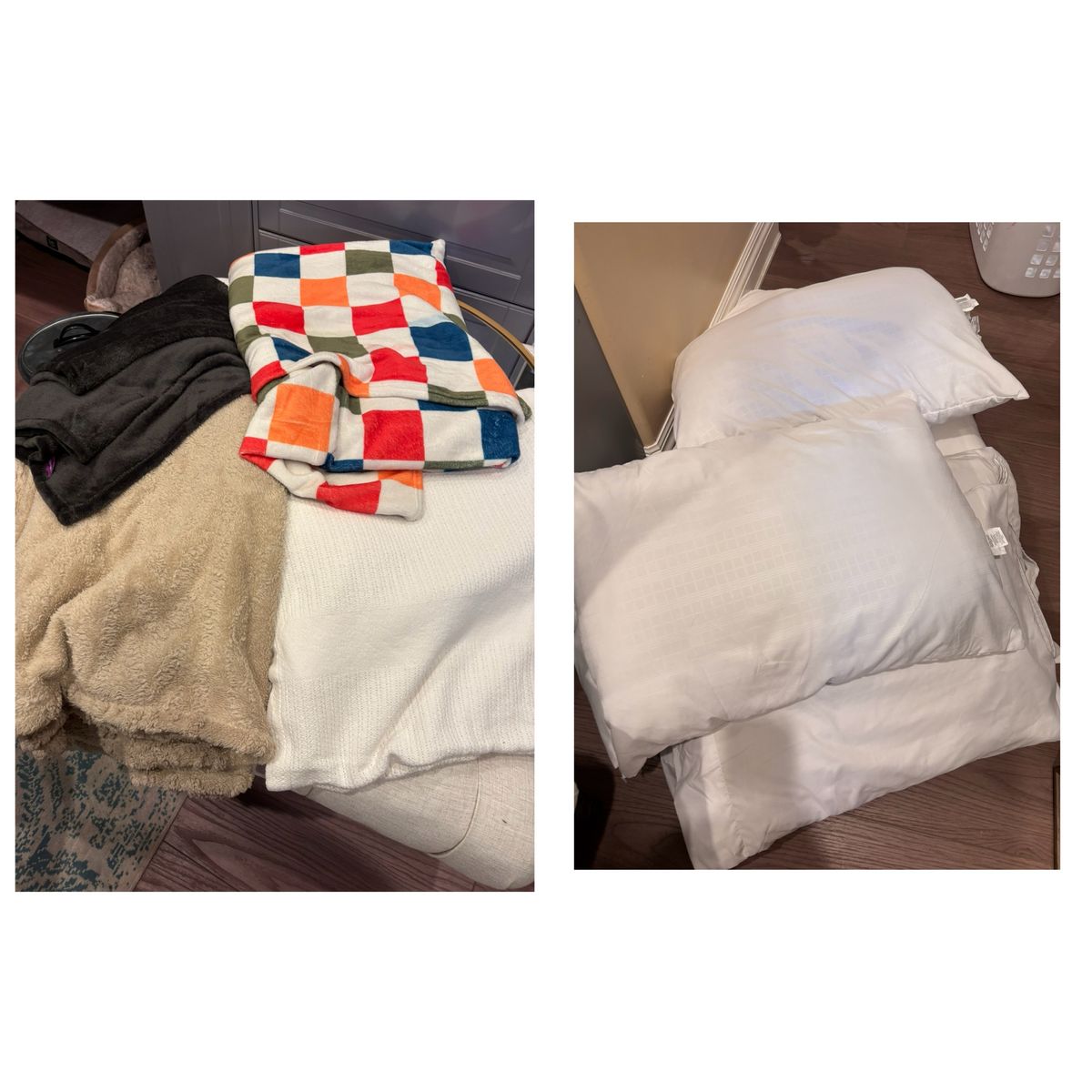 Great set of throw blankets and bed pillows. Used for staging a home