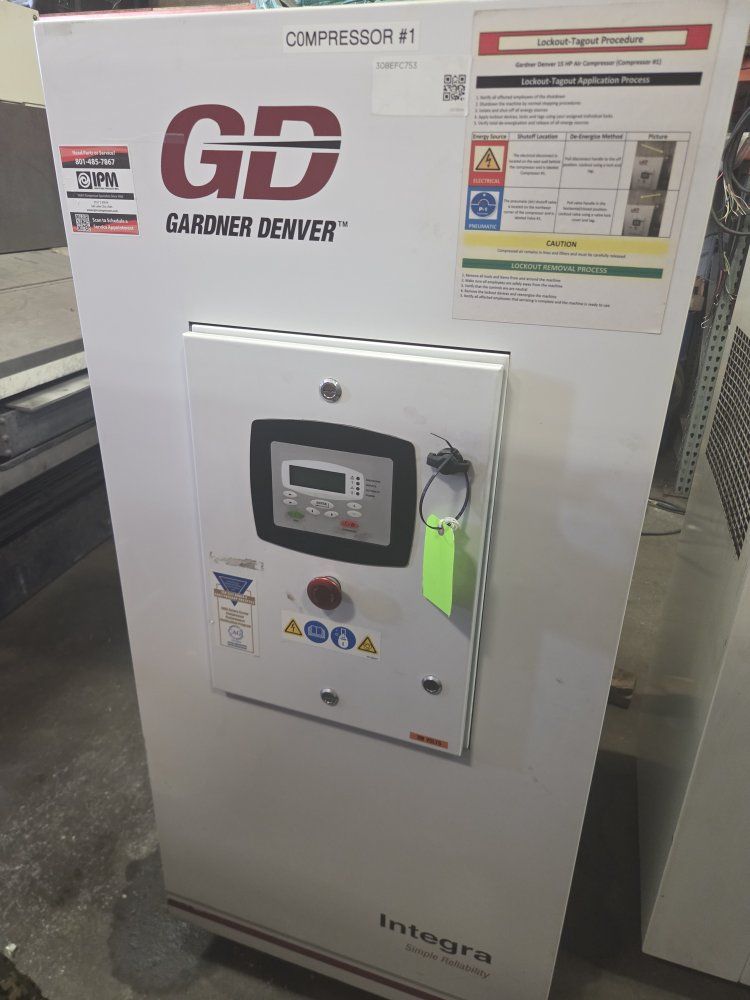 Gardner Denver Integra 15 HP Rotary Screw Air Compressor - Model 308EFC753