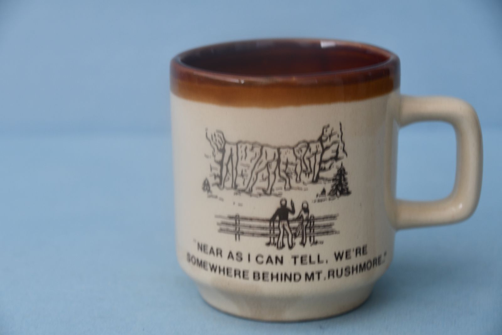 VINTAGE 1979 MT RUSHMORE SOUVENIR MUG ~ HEIGHT 4" ~ NO CHIPS ~ $5