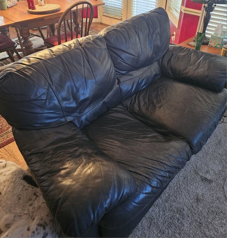 leather couch / sofa and loveseat