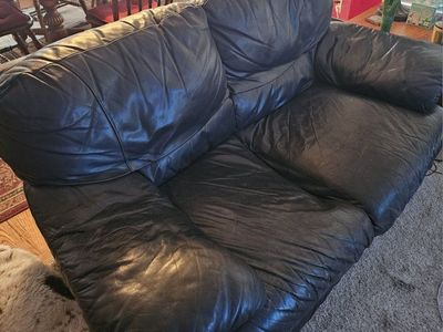 leather couch / sofa and loveseat