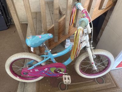 Schwinn Iris 16" Girls' Bicycle - Blue/Pink, Handlebar Ribbons, Good Condition