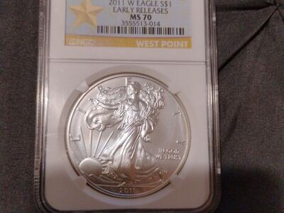 2011 Burnished 25 Ann West point silver eagle