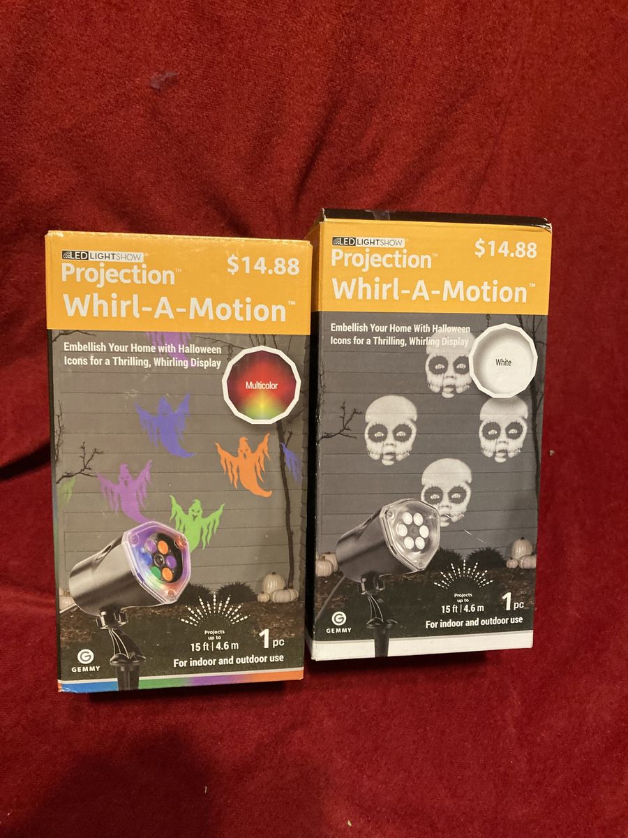 New Halloween LED Light Show Projection Whirl A Motion Multicolor & White