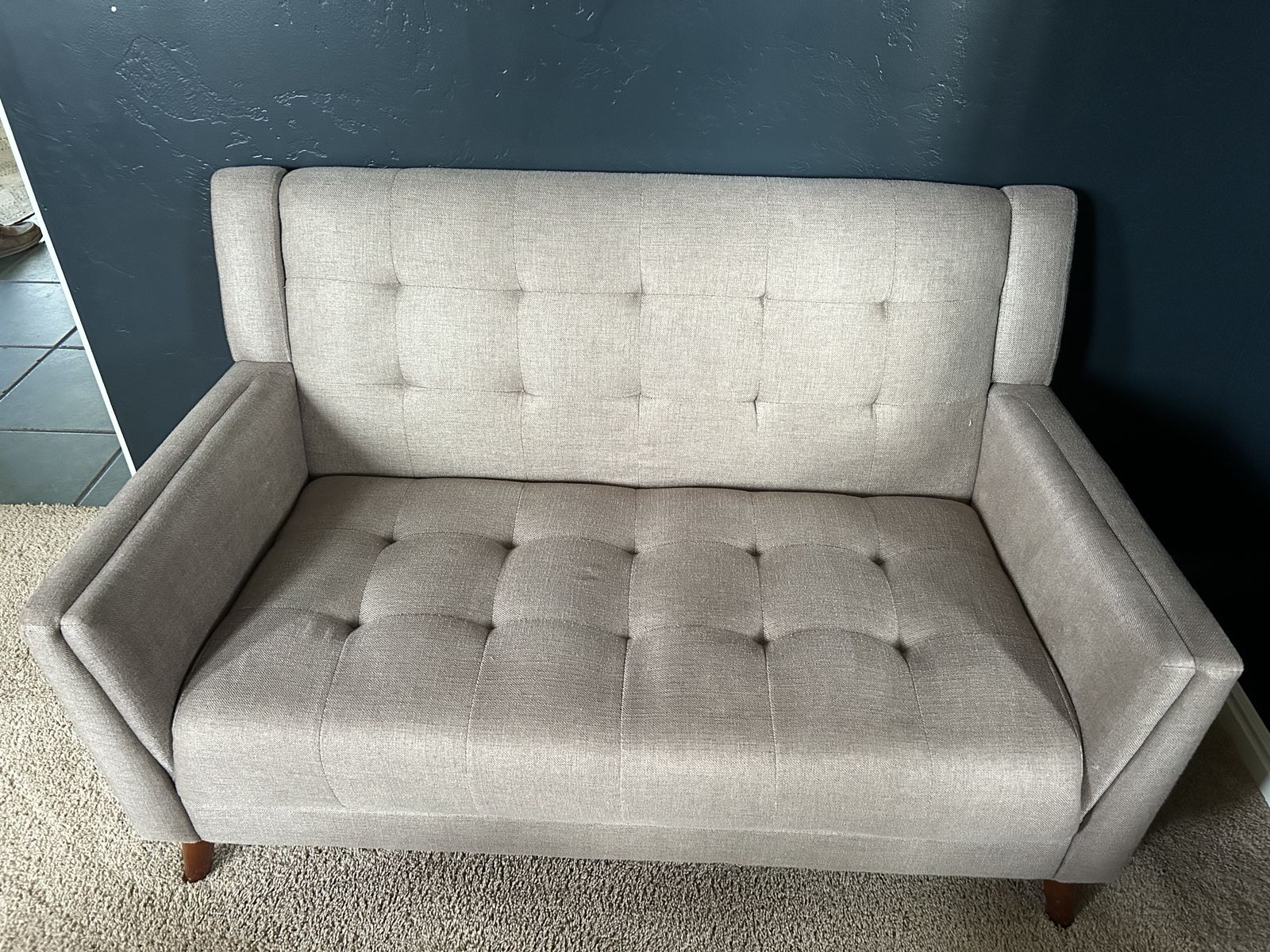Gray Upholstered Bench