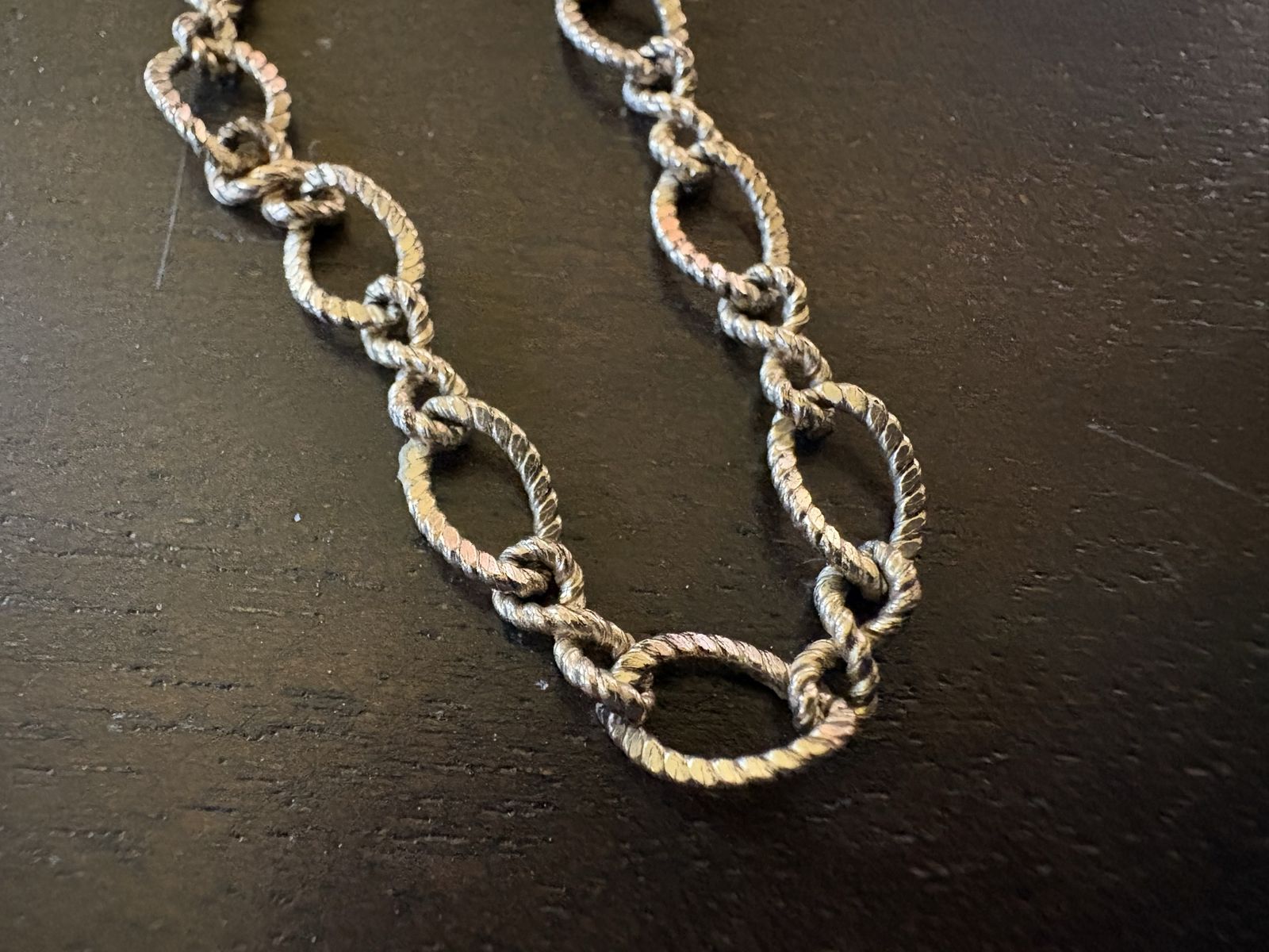 Vintage 12K Gold Filled Textured Chain Bracelet
