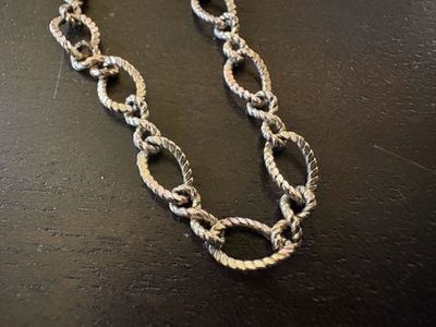 Vintage 12K Gold Filled Textured Chain Bracelet