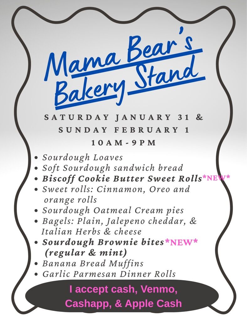 Bakery Stand This Weekend!