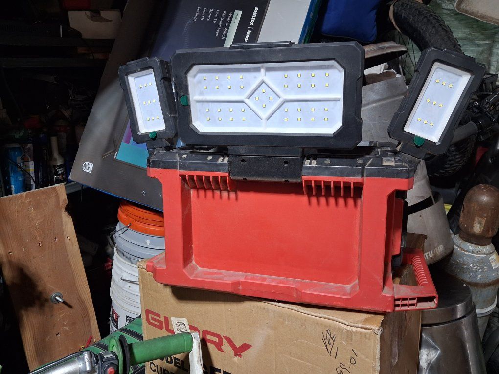Milwaukee PACKOUT LED Light with Integrated Charger - Bright Worksite Lighting
