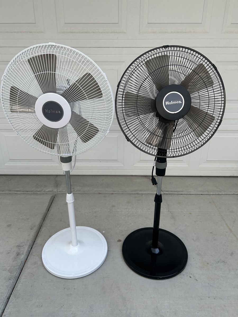 Holmes Pedestal Fan Black & White