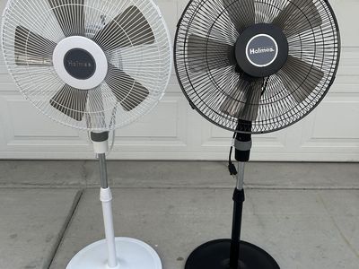 Holmes Pedestal Fan Black & White