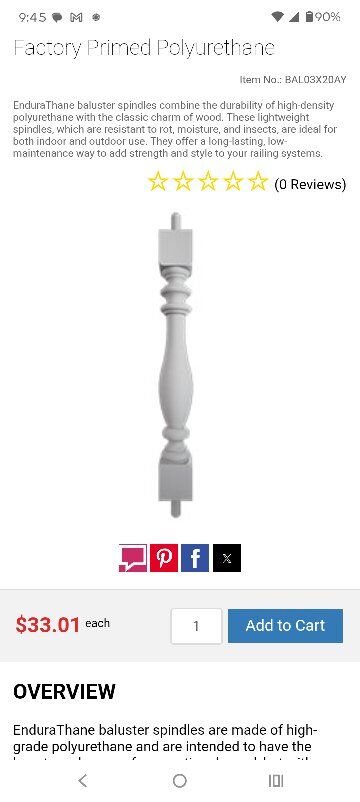 endurathane amy balluster railing posts