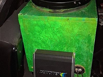 Autotek Mean Machine 1200W Subwoofer w/ Punch P3D2-12, Custom Green ported 33 hertz box
