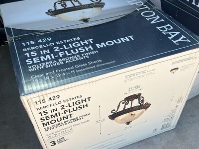 Hampton Bay 15-in 2-Light Bronze Ceiling Light - New In Box