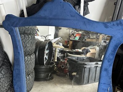 Blue velvet Upholstered Decorative Mirror (needs c