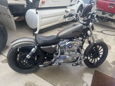 Harley-Davidson Sportster 883 Iron Cruiser Motorcycle - Dark Custom, V-Twin Engine, Matte Gray