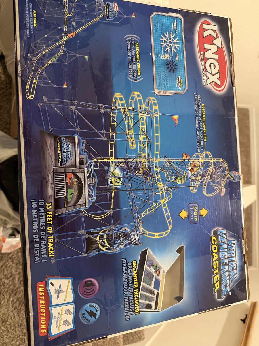 K'NEX Vertical Vengeance Coaster Building System - 33ft Track, Motorized Chain Lift, Screaming Sound