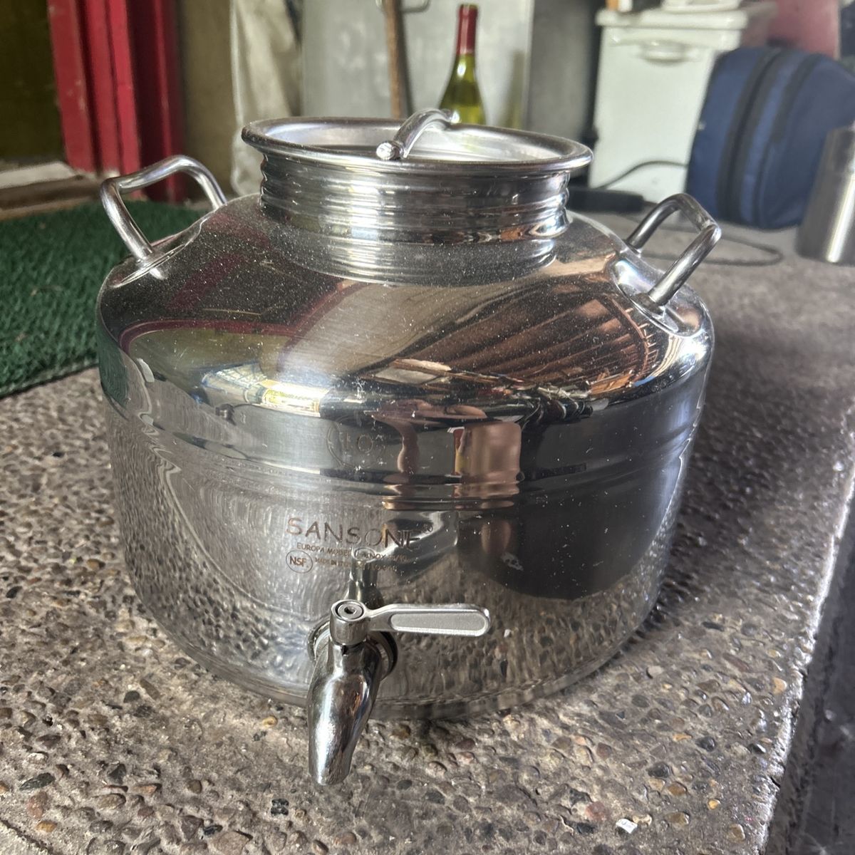 10 LITRE DISPENSER SANSONE EUROPA US Model INOX 18/10 stainless w/spigot ITALY